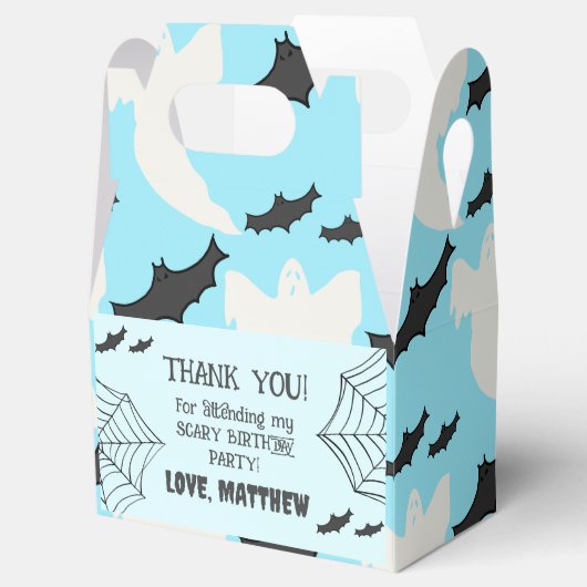 Schattige Baby Blauw Halloween Verjaardagsfeestje  Bedankdoosjes (Geopend)