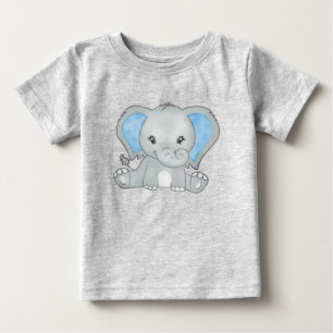 Schattige baby blauwe gehoornde babyolifant