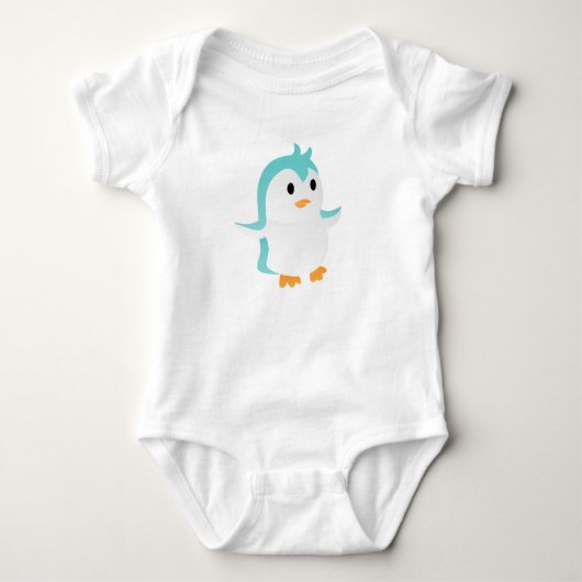 Schattige baby blauwe pinguïn vector actie romper (Voorkant)