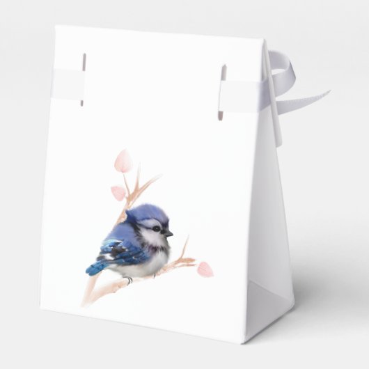 Schattige Baby Blue Jay Baby shower Bedankdoosjes (Achterkant)