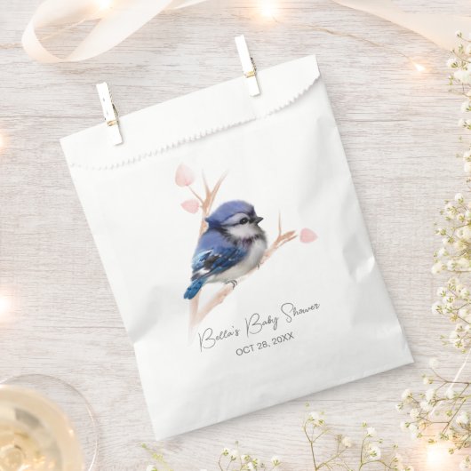 Schattige Baby Blue Jay Baby shower Bedankzakje (Geknipt)