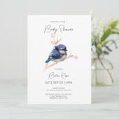 Schattige Baby Blue Jay Baby shower Kaart (Staand voorkant)