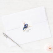 Schattige Baby Blue Jay Baby shower Ronde Sticker (Envelop)