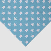 Schattige Baby Blue Star Lichtgrijs Herhalingspatr Tissuepapier (Detail)