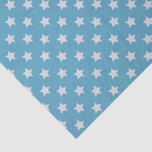 Schattige Baby Blue Star Lichtgrijs Herhalingspatr Tissuepapier (Detail)
