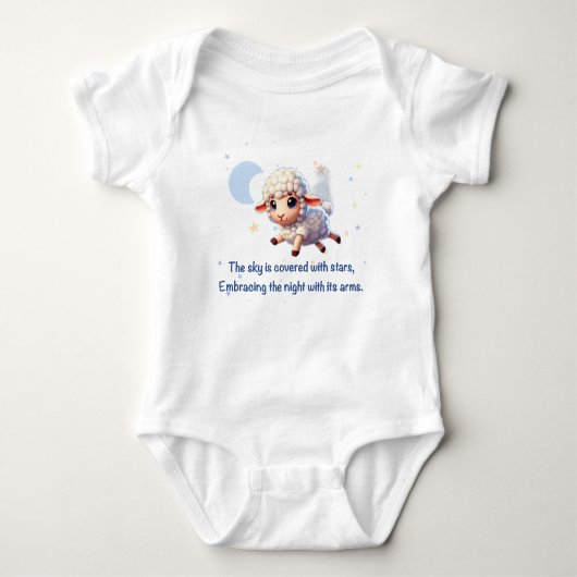 Schattige baby bodysuit met een schaap. (Voorkant)