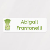 Schattige baby bok choy cartoon persoonlijke groen labels (Design 1)