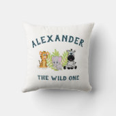 Schattige Baby Boy 1e Verjaardag Sierkussen (Achterkant)