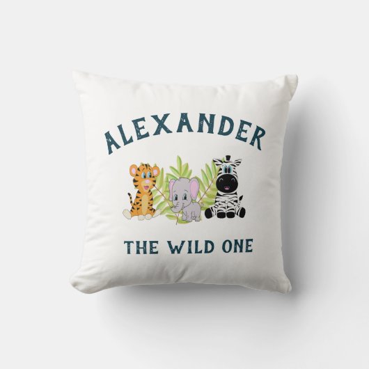 Schattige Baby Boy 1e Verjaardag Sierkussen (Voorkant)