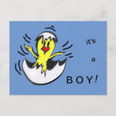 Schattige Baby Boy Chick Cartoon Briefkaart (Voorkant)