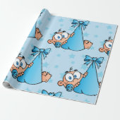 Schattige Baby Boy met Fopspeen in een Sling Cadeaupapier (Uitgerold)