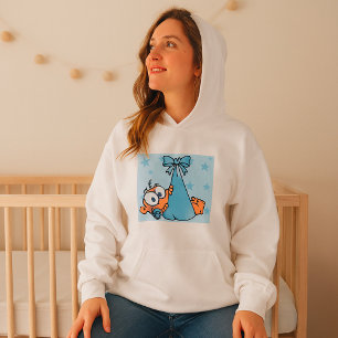 Schattige Baby Boy met Fopspeen in een Sling Hoodie