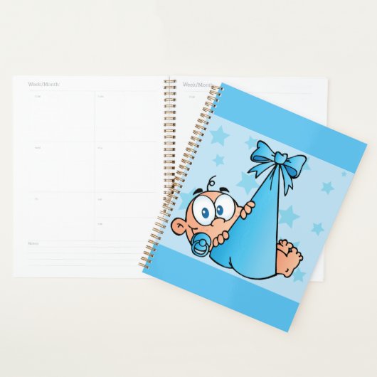 Schattige Baby Boy met Fopspeen in een Sling Planner (Display)