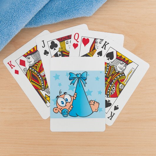 Schattige Baby Boy met Fopspeen in een Sling Pokerkaarten