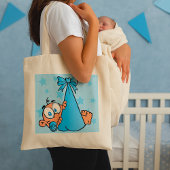 Schattige Baby Boy met Fopspeen in een Sling Tote Bag