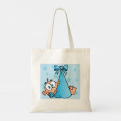 Schattige Baby Boy met Fopspeen in een Sling Tote Bag (Achterkant)