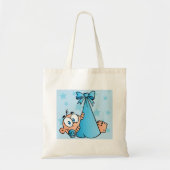 Schattige Baby Boy met Fopspeen in een Sling Tote Bag (Voorkant)