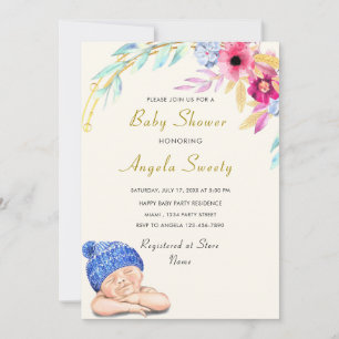 Schattige Baby Boy Shower Uitnodiging Voorbeeld
