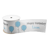 Schattige Baby Boy's First Birthday Blue Balloon C Satijnen Lint (Spoel)
