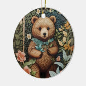 Schattige Baby Brown Beer William Morris geïnspire Keramisch Ornament (Links)