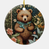 Schattige Baby Brown Beer William Morris geïnspire Keramisch Ornament (Achterkant)