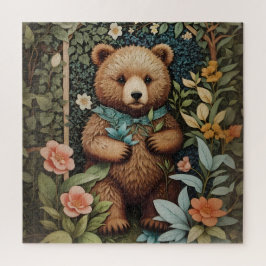 Schattige Baby Brown Beer William Morris geïnspire Legpuzzel