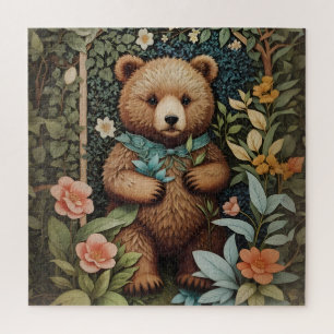Schattige Baby Brown Beer William Morris geïnspire Legpuzzel