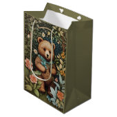 Schattige Baby Brown Beer William Morris geïnspire Medium Cadeauzakje (Voorkant Gekanteld)