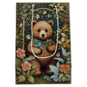 Schattige Baby Brown Beer William Morris geïnspire Medium Cadeauzakje (Achterkant)
