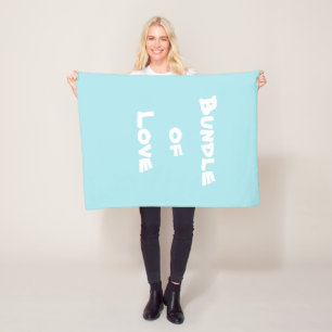 Schattige Baby "Bundle of Love" Zachte Aqua Blue Fleece Deken