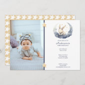 Schattige Baby Bunny op een Moon Kind Kaart (Voorkant / Achterkant)