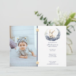 Schattige Baby Bunny op een Moon Kind Kaart