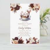 Schattige Baby Bunny | Verjaardagstheefeest Kaart (Staand voorkant)