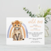 Schattige Baby Cheetah Baby shower Kaart (Staand voorkant)