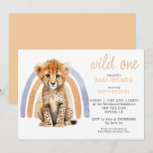 Schattige Baby Cheetah Baby shower Kaart (Voorkant / Achterkant)