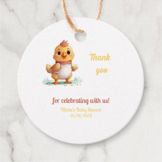 Schattige baby chick Baby shower dank u Bedankjes Labels