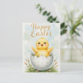 Schattige Baby Chick Happy Easter Briefkaart (Staand voorkant)