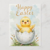 Schattige Baby Chick Happy Easter Briefkaart (Voorkant)