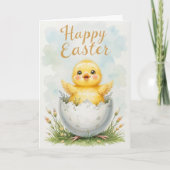 Schattige Baby Chick Happy Easter Kaart (Voorkant)