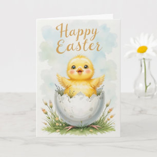 Schattige Baby Chick Happy Easter Kaart