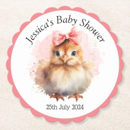 Schattige baby Chick Kartonnen Onderzetters