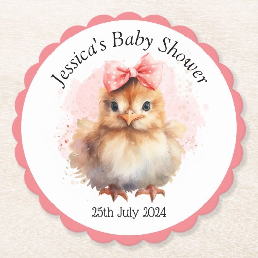 Schattige baby Chick Kartonnen Onderzetters (Voorkant)