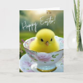 Schattige Baby Chick  Paasland Tea Party Kaart (Voorkant)