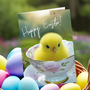 Schattige Baby Chick  Paasland Tea Party Kaart