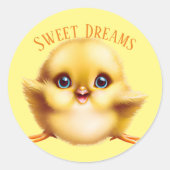 Schattige Baby Chick Ronde Sticker (Voorkant)