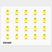 Schattige Baby Chick Square Vierkante Sticker (Vel)