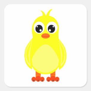 Schattige Baby Chick Square Vierkante Sticker