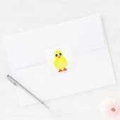 Schattige Baby Chick Square Vierkante Sticker (Envelop)