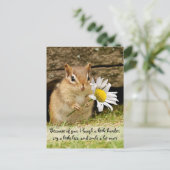 Schattige Baby Chipmunk met vriendschapsCitaat Briefkaart (Staand voorkant)