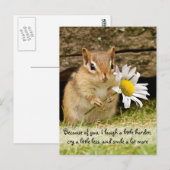 Schattige Baby Chipmunk met vriendschapsCitaat Briefkaart (Voorkant / Achterkant)